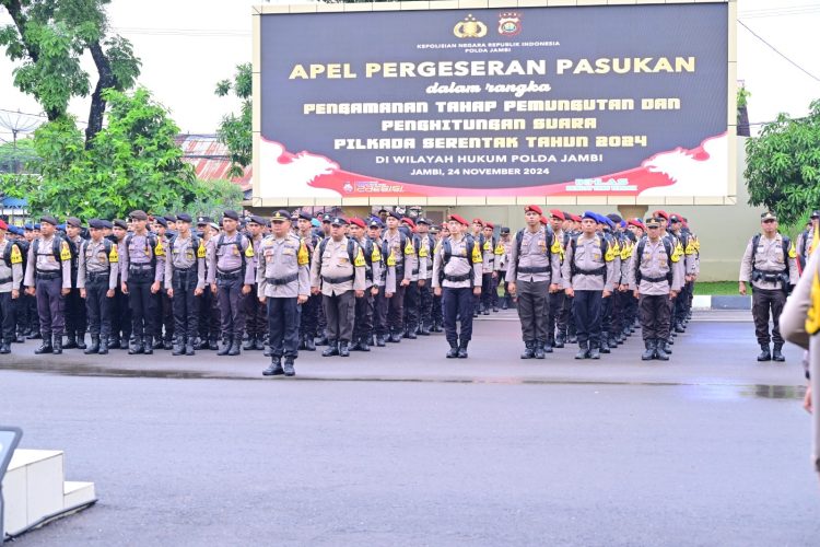 Kapolda Jambi Pimpin Apel Pergeseran 731 Personil Untuk Pengamanan Pilkada 2024