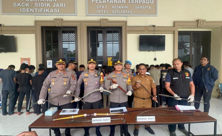 Polresta Jambi Amankan 32 Pelajar Yang Terlibat Tawuran Geng Motor