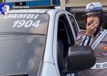 Wujudkan Kamseltibcarlantas, Satlantas Polresta Jambi Gencarkan Imbauan Tertib Berlalu Lintas