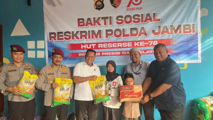 HUT Reserse Ke-78, Ditreskrimsus Polda Jambi Gelar Baksos Di Yayasan Cinta Harapan Yatim Rumah Cahaya