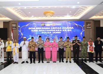 Doa Bersama Lintas Agama Warnai Peringatan HUT Bhayangkara ke-80, Polda Jambi Perkuat Komitmen Jaga Kerukunan Dan Kamtibmas