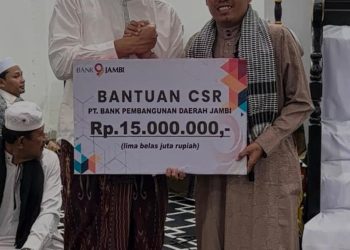 Bank Jambi Salurkan Bantuan CSR untuk Masjid Baitul Mustofa, Wujud Kepedulian terhadap Syiar Islam