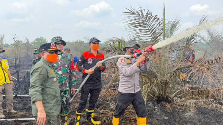 Kapolda Jambi Pastikan Penanganan Karhutla Di Sungai Gelam Terus Dilakukan, Sinergi TNI-Polri Dan BPBD Diperkuat