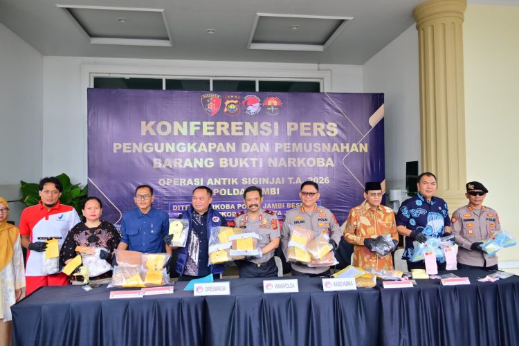 Polda Jambi Ungkap 154 Kasus Narkoba dalam Operasi Antik Siginjai 2026, 236 Tersangka Diamankan