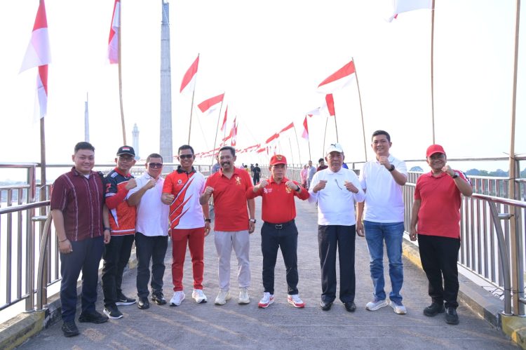 Wakapolda Jambi Ikuti Pemasangan 1.000 Bendera Merah Putih Sambut HUT ke-81 Kemerdekaan RI