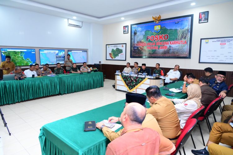 Kapolda Jambi Ikuti Zoom Meeting Presiden RI Bahas Kesiapsiagaan Karhutla