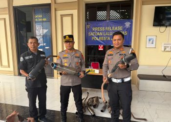 Meresahkan Warga Di Jalan Raya Dan Gunakan Knalpot Brong, 112 Motor Diamankan Satlantas Polresta Jambi