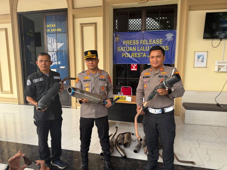 Meresahkan Warga Di Jalan Raya Dan Gunakan Knalpot Brong, 112 Motor Diamankan Satlantas Polresta Jambi