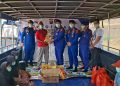Ditpolairud Polda Jambi Sambangi Warga, Bagikan Masker Dan Sembako Di Tengah Kabut Asap
