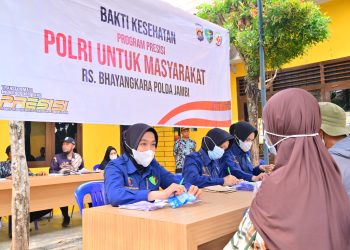 Bakti Kesehatan Presisi Polri, Polda Jambi Hadirkan Layanan Kesehatan Gratis Bagi Warga Kasang Pudak