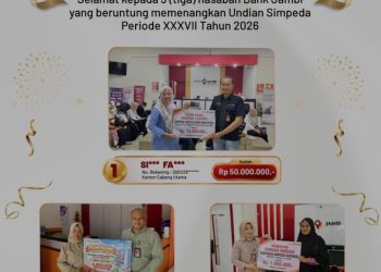 Tiga Nasabah Bank Jambi Raih Hadiah Undian Nasional Tabungan SIMPEDA XXXVII Tahun 2026