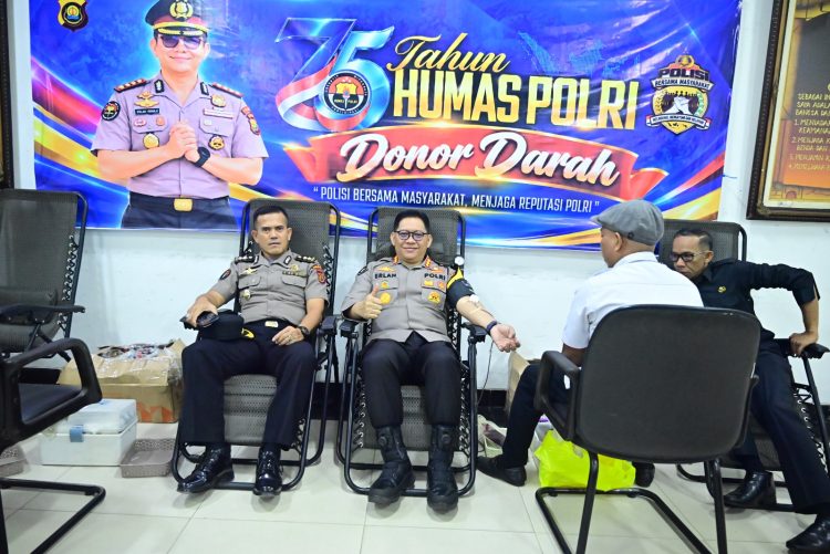 Peringati HUT Ke-75 Humas Polri, Polda Jambi Dan Polres Jajaran Kumpulkan 212 Kantong Darah