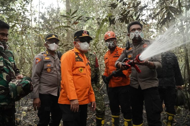 Polda Jambi Bersama Tim Gabungan Pantau Karhutla di TNBS, 5,5 Hektare Kawasan Hutan Masih Dalam Penanganan
